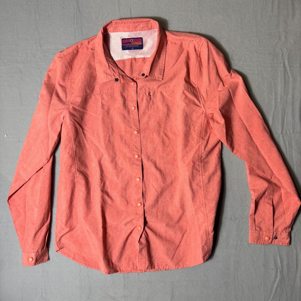 XCaster Outdoor Tallwoods Womens 2X Coral UPF Sun Protection Button Down‎ Shirt